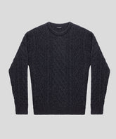 Cashmere-Wool Telemark Sweater: Dark Grey Melange