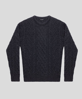 Cashmere-Wool Telemark Sweater: Dark Grey Melange