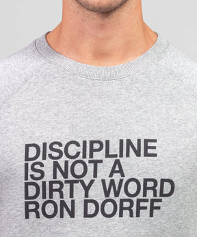 Organic Cotton Sweatshirt "DISCIPLINE": Grey Melange