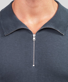 Cotton Silk RD Polo w Piping: Stormy Weather