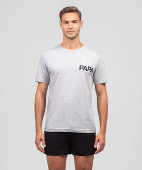Organic Cotton T-Shirt "PAPA" : Grey Melange