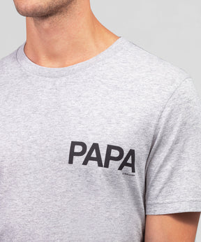 Organic Cotton T-Shirt "PAPA" : Grey Melange