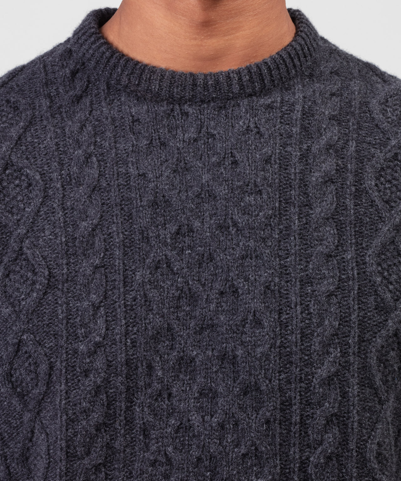 Cashmere-Wool Telemark Sweater: Dark Grey Melange