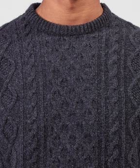 Cashmere-Wool Telemark Sweater: Dark Grey Melange