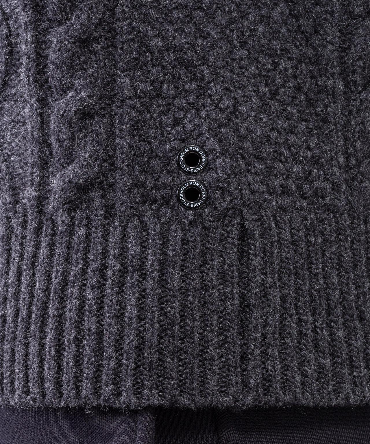 Cashmere-Wool Telemark Sweater: Dark Grey Melange