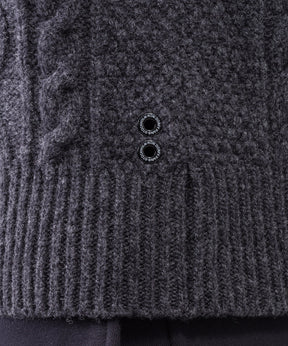 Cashmere-Wool Telemark Sweater: Dark Grey Melange