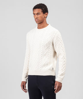 Cashmere-Wool Telemark Sweater: Off White