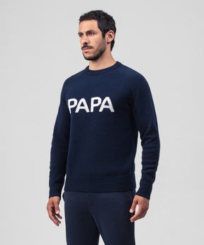 Nordic Wool Sweater "PAPA": Navy