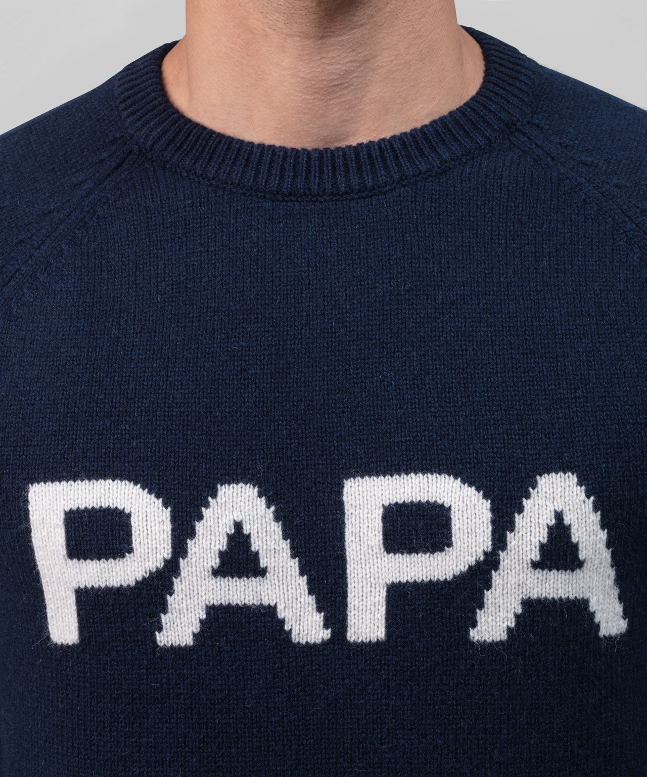Nordic Wool Sweater "PAPA": Navy