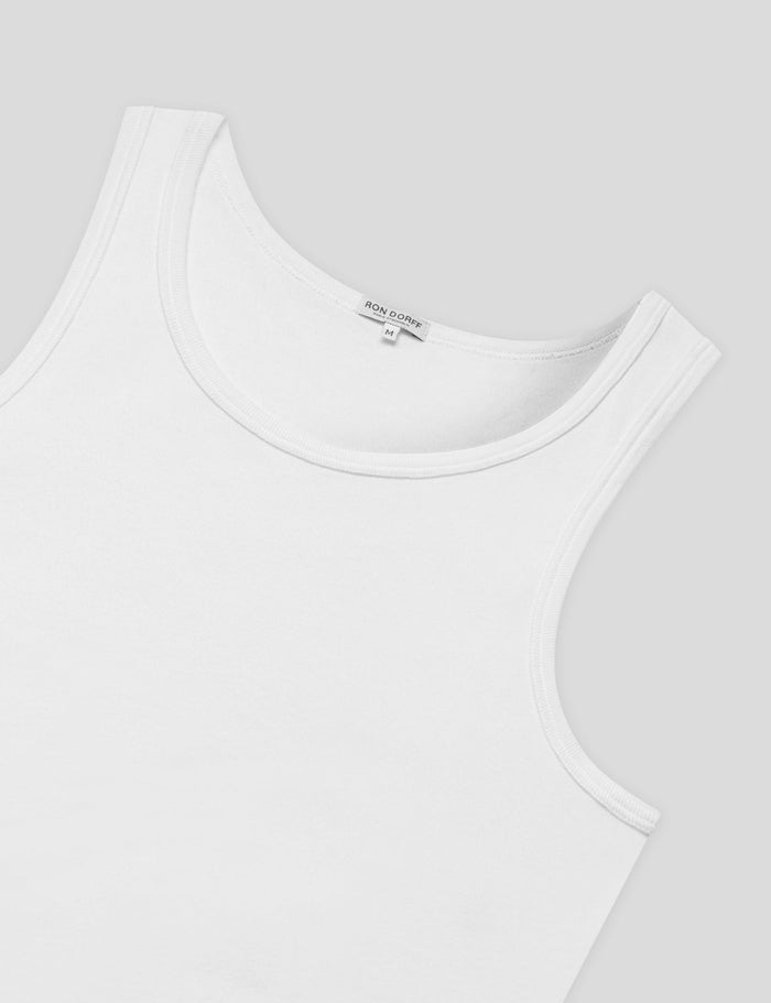 Ribbed Tank Top: White