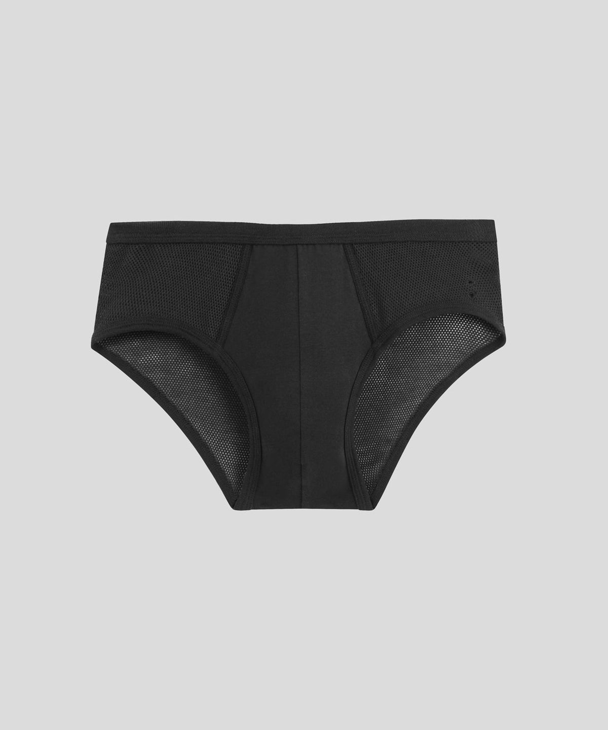 Cotton Mesh Y-Front Briefs: Black