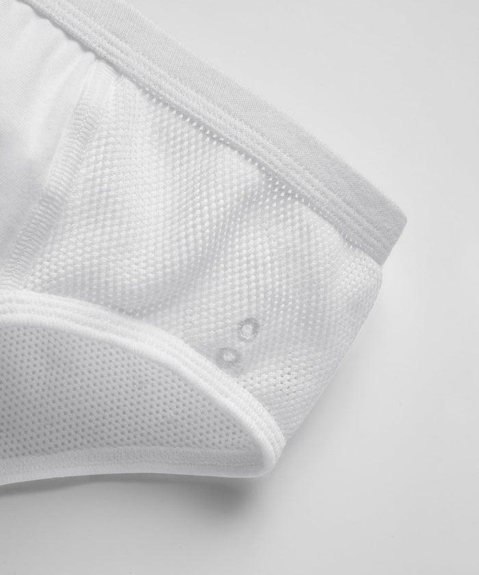 Mesh Y-Front Briefs: White