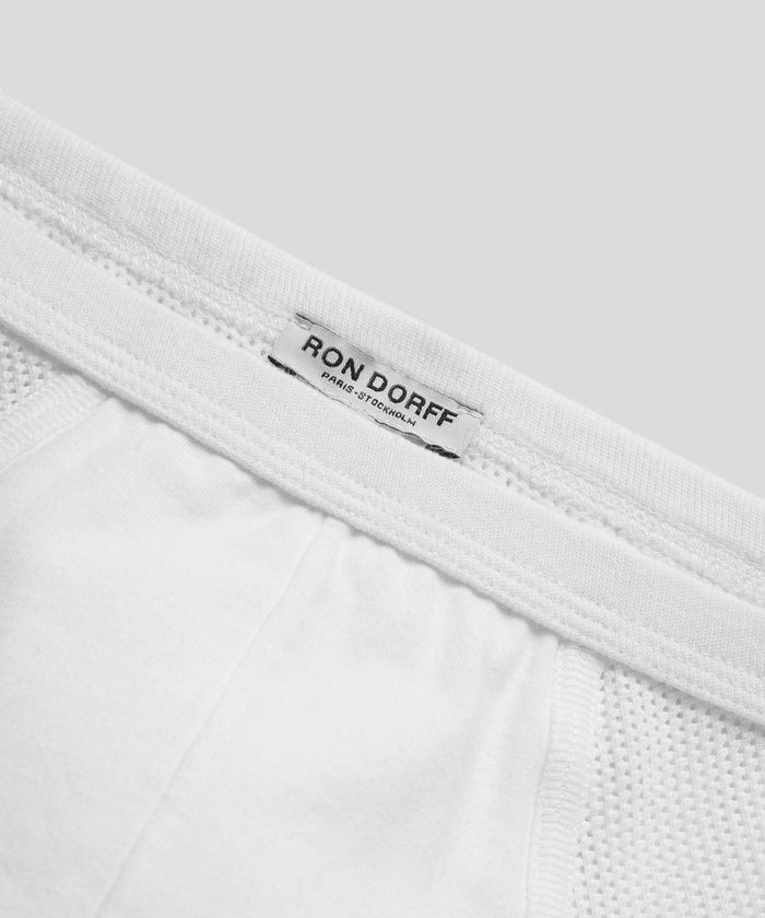 Mesh Y-Front Briefs: White